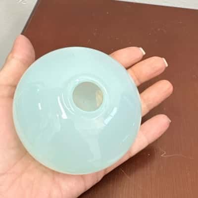 Pale Aqua Art Glass Orb / Bud Small Vase