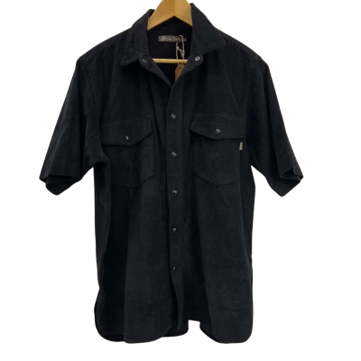 Brand New - Barney Cools - Mens 100% Cotton Short Sleeve Shirt -  Size L - Black (RRP $119)