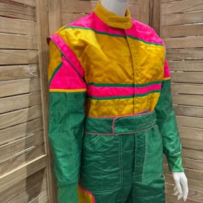  Womens  Size 42 Green / Pink  / Yellow racing suit