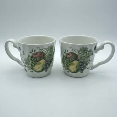 2 x Vintage Fruits Mugs Made In England