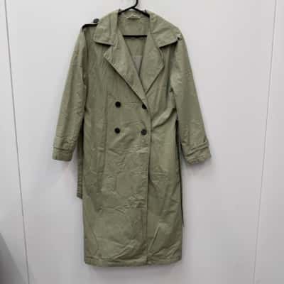 Subtitled Sage Green Trench - Size S 