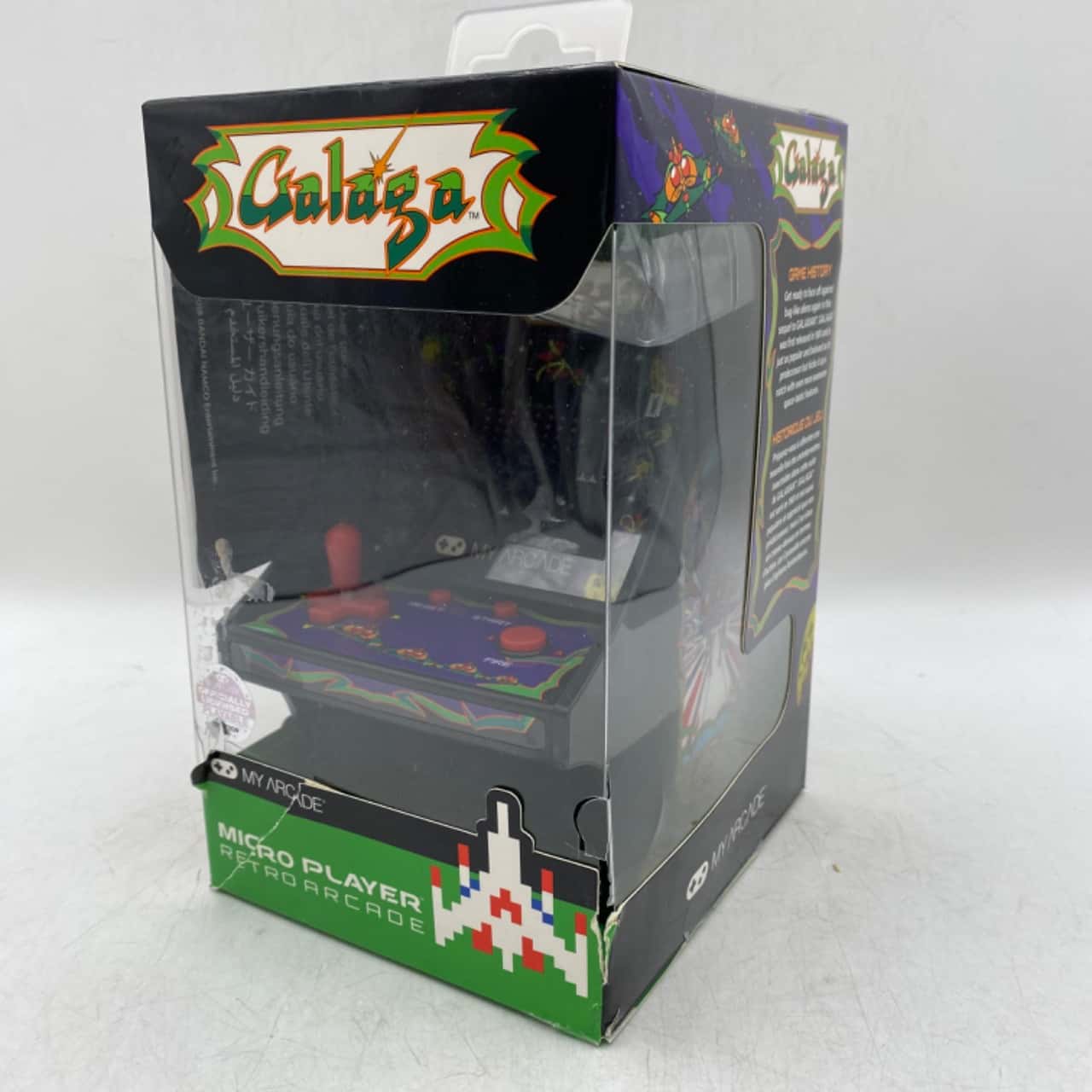 micro player retro arcade galaga