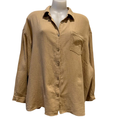 Blue Bungalow Resort Wear.  Sandy Brown Oversize Shirt.    Size 3XL