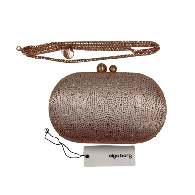 Light Pink Olga Berg Rhinestone Clutch
