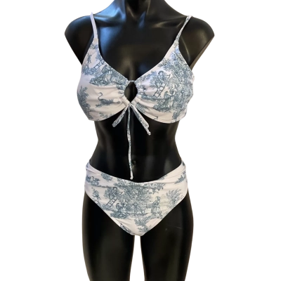  CIDER Womens  Size XL Bikini Set Blue / White 