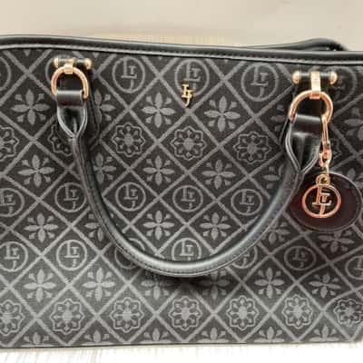 Laura Jones Jacquard Tote Bag Womens Black / Grey *RRP $79.99