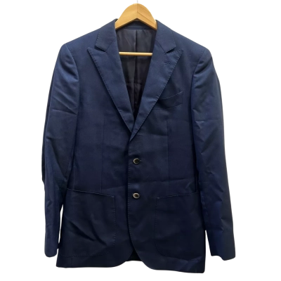 M.J. Bale Mens Size 36 Navy Blue Wool Suit Jacket 
