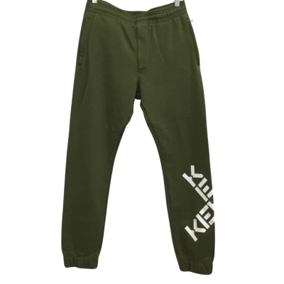 Kenzo Mens  Size L Track Pants Khaki with Hidden front Zip