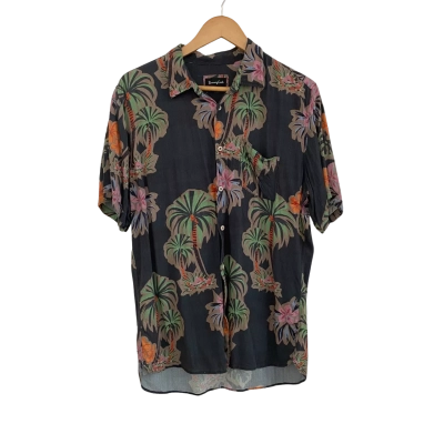 Barney Cools Mens  Size S Short Sleeve Shirt Floral / Grey / Multicoloured 