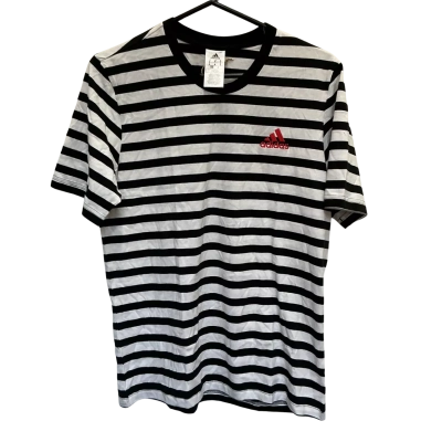 Adidas Mens  Size M Short Sleeve T-shirt Striped BNWT