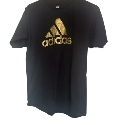 Adidas Men's  Size S Short Sleeve T-shirt Black  / Gold 