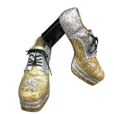 Funtasma Mens Glamrock-02 Glitter Shoes Size 44 / 45 Gold / Silver  - in original box