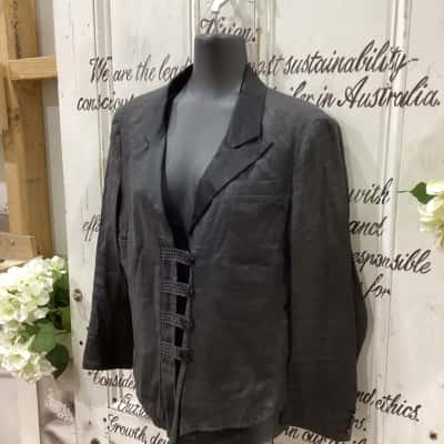 Armani Exchange / Armani Jeans Brand! NWOT DESIGNER LABEL GIANTS!! Womens  Size 12 Blazer Black  