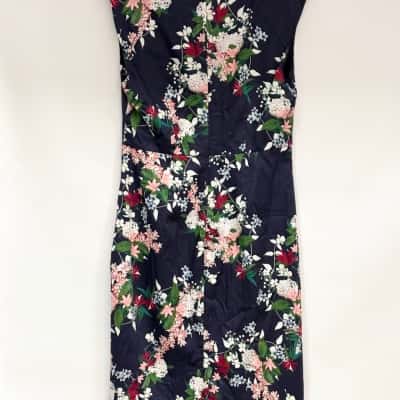 BNWT Jacqui-E Womens  Size 10 Blue Floral Sleeveless Dress