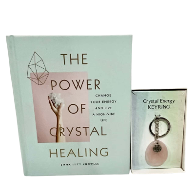 The Power of Crystal Healing Book- Rose Quartz Keyring 