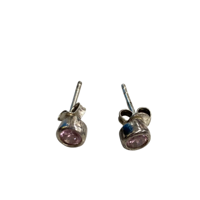  Womens Silver/Pink Earrings 925