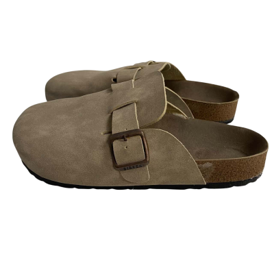 Womens Birkenstock Boston Suede Clogs Taupe