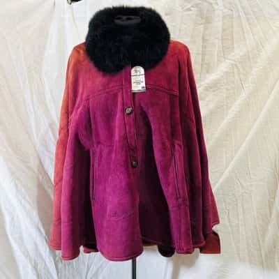 CANTERBURY Slink Skin Opossum Fur Cape Size L-XL Maroon 