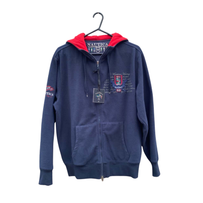 Mens Nautica Size M Hoodie Navy Blue / Red 