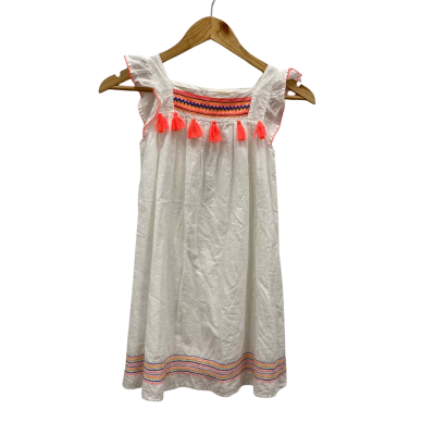 Minoti Kids 100% Cotton Dress Size 7 / 8 White 