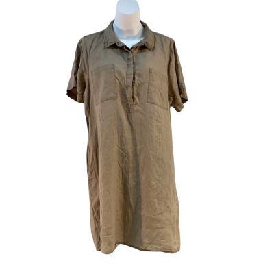 Women's Size 18 Midi Dress, Brown, Braintree brand, 100% Hemp