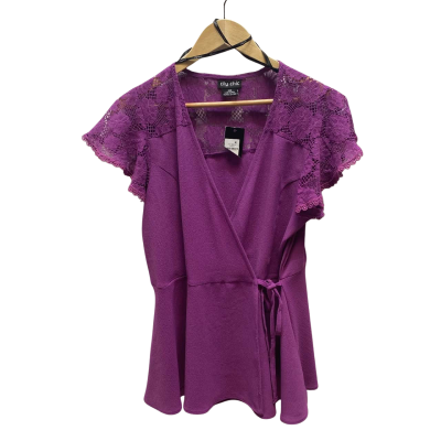 City Chic  Size XXS Short Sleeve Top Purple 