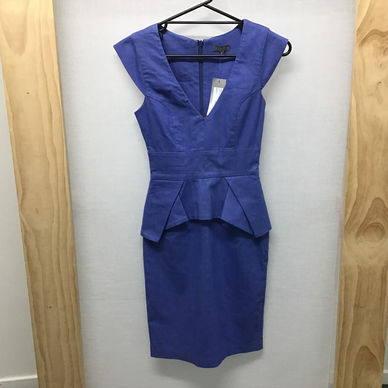 bodycon short dress Metallic Royal Blue Ruched – PollyBoutique collection-holiday-shop Color:Dark_Navy Round Neck Zips Printed