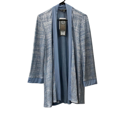 Liz Jordan Womens  Size 12 Long Sleeve  over shirt Top Blue / Silver 