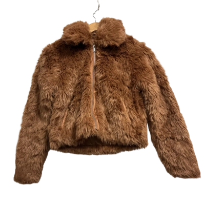 Abercrombie & Fitch, Womens, Size XS, tan faux fur jacket