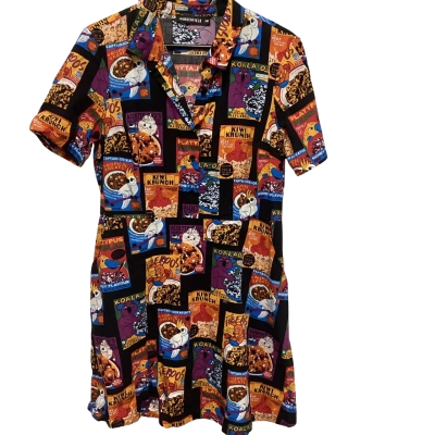 Dangerfield Womens  Size 14 Casual Dress Black  / Multicoloured 