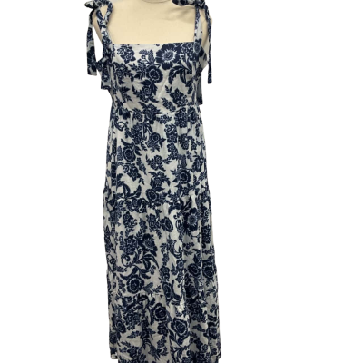 AERE Womens Linen Size 14 Floral Dress