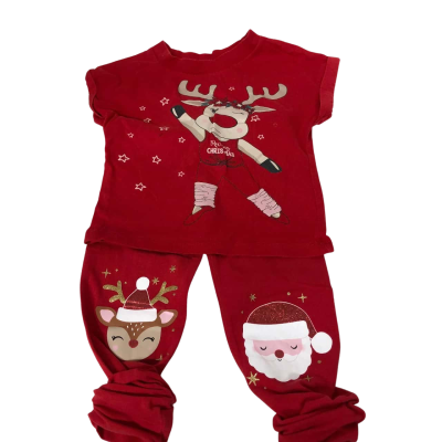  XMAS Set Kids  Size 3 / 6 Pants / Tops & T-shirts Gold / Red - NEW
