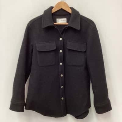 Incu Collection 100% Wool Coat Black - Size 8