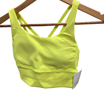 Lululemon Womens Energy Longlife Bra Ribbed Size 4 Yellow 
