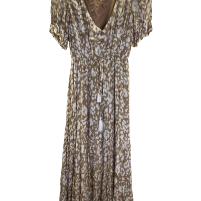 Ally Womens  Size 8 Maxi Dress Animal print / Beige / White 