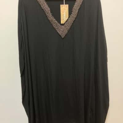 Flower Womens  Size 8 Casual Dress Black  