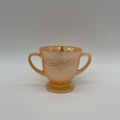 Vintage 'Fire King' Peach Lustreware Sugar Bowl [S#6]