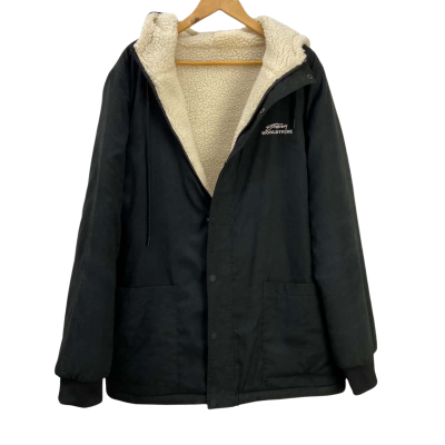 Brand New - Stussy - Mens Reversible Sherpa Jacket with Hood -  Size XXL - BLK/CRE (RRP $179.95)