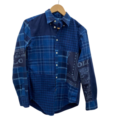 Ralph Lauren Kids Cotton Shirt Long Sleeves Size XS Checked / Navy Blue RRP$90