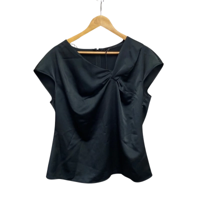 Boss Hugo Boss Womens  Size 16 Draped Twist Neck Top Black  