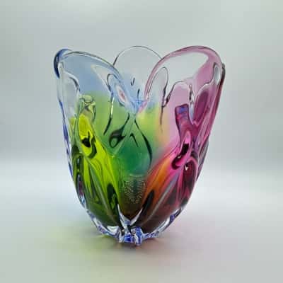 Beautiful Multicolored Iwatsu Glass Vase