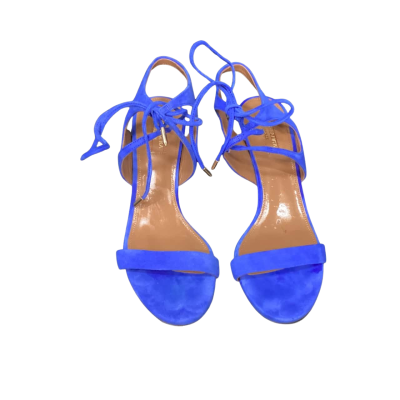 AQUAZZURA -  Womens  Size 38.5 Heels Blue With Tie Up