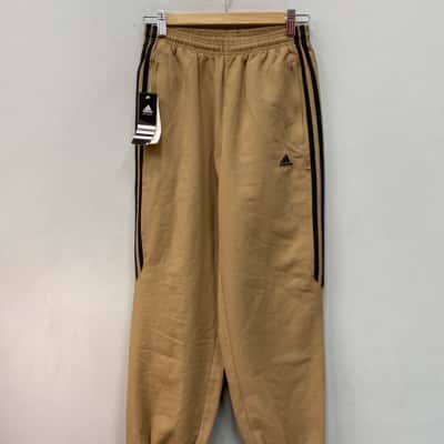 Adidas Performance Mens Size M Track Pants Beige / Black  / Striped 