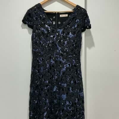 Alannah Hill Womens  Size 12 Cocktail Dress / Party Dress Black  / Navy Blue 