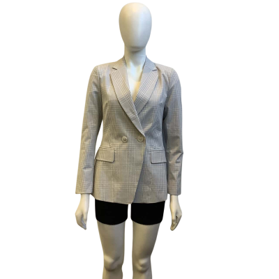 Brand New Seed Heritage Womens Size 6 / XS Mini Check Blazer Grey / White