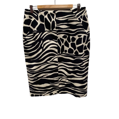 Veronika Maine Womens  Size 10 Black Pattern Skirt