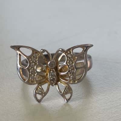 925 Sterling Silver Butterfly Ring 