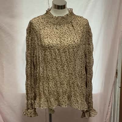 Brave + True Womens  Size XL Long Sleeve Top Animal print / Beige 