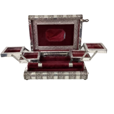 Vintage Embossed Multi-tiered Jewellery Box 
