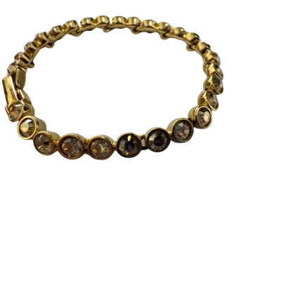 Vintage Swarovski Womens gold-toned crystal bezel-set Bracelet 